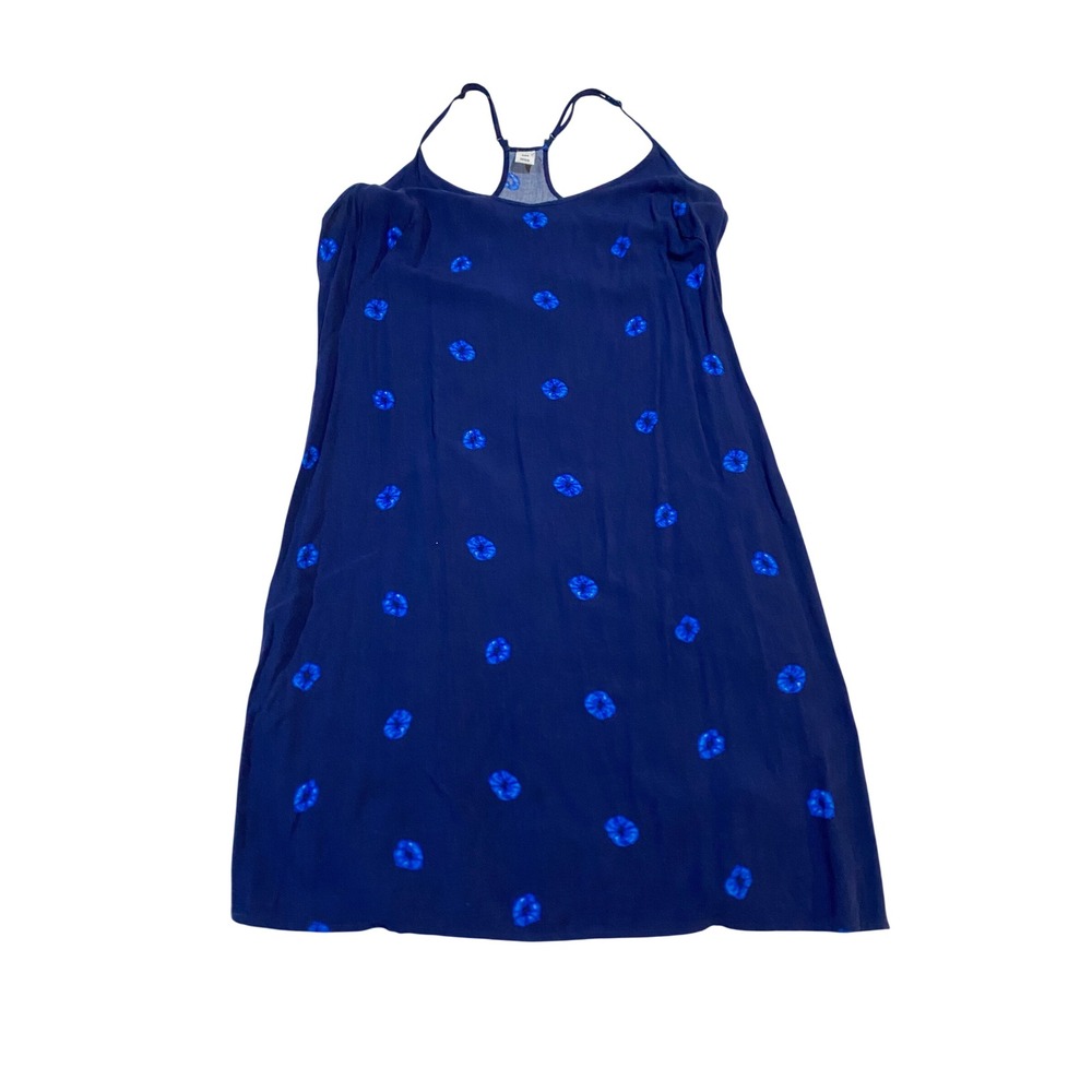 Old Navy Womens T-Back Slip Dress Blue Floral Print Rayon S 525054-00